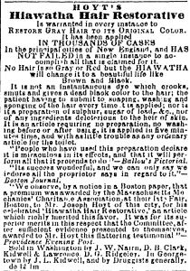 Hiawatha Hair Restorative 1861